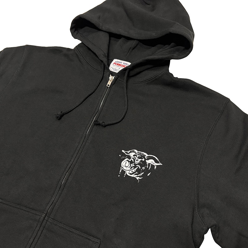 PORKCHOP GARAGE SUPPLY �ݡ�������å� ���졼�����ץ饤��HUNGRY ZIP UP HOODIE���ϥ󥰥꡼ ���åץ��å� �ա��ǥ���2��(BLACK/STONE BLUE)��2026FW