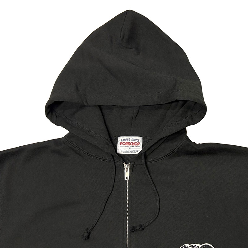 PORKCHOP GARAGE SUPPLY �ݡ�������å� ���졼�����ץ饤��HUNGRY ZIP UP HOODIE���ϥ󥰥꡼ ���åץ��å� �ա��ǥ���2��(BLACK/STONE BLUE)��2026FW