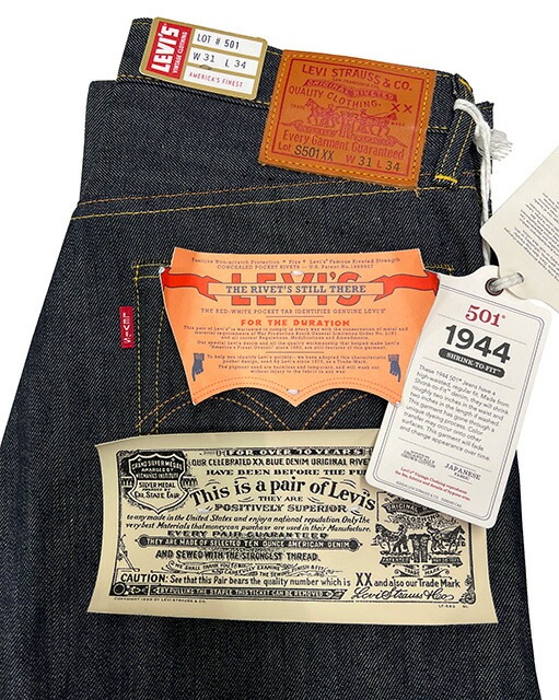 �ڤ�1����1���¤��Levi's �꡼�Х�����S501XX��VINTAGE CLOTHING��1944��ǥ롡JEANS RIGID���ǥ˥ࡡ���������ȡ��ȥХå��ա�LVC