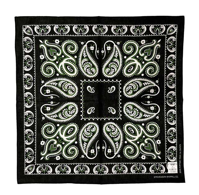 STEVENSON OVERALL CO.�����ƥ����֥󥽥� �����С������롡 Bandana BD��2����BLACK/CHARCOAL�˥Х���ʡ���100��