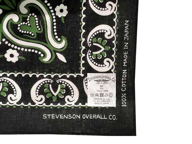 STEVENSON OVERALL CO.�����ƥ����֥󥽥� �����С������롡 Bandana BD��2����BLACK/CHARCOAL�˥Х���ʡ���100��