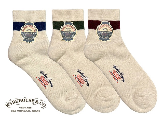 WAREHOUSE���������ϥ��� 5239��PILE SOCKS �ѥ��륽�å�����������3����NAVY/GREEN/BORDEAUX��Made in JAPAN ������ 1­