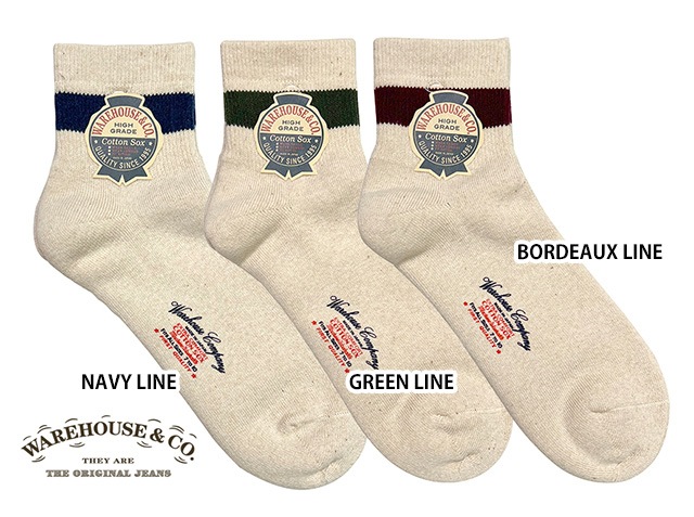 WAREHOUSE���������ϥ��� 5239��PILE SOCKS �ѥ��륽�å�����������3����NAVY/GREEN/BORDEAUX��Made in JAPAN ������ 1­