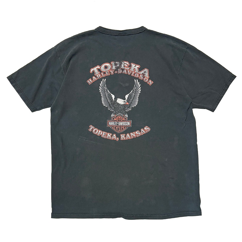 ��00��Harley-Davidson �ϡ��졼���ӥåɥ��� S/S HENLEY NECK T-SHIRTS ���硼�ȥ��꡼�� �إ�꡼�ͥå� T����ġ�col:BLACK��size:ɽ���ʤ�(2XL����)����USED �桼���ɡۡ���šۡ�Ź�޻����Բġ�