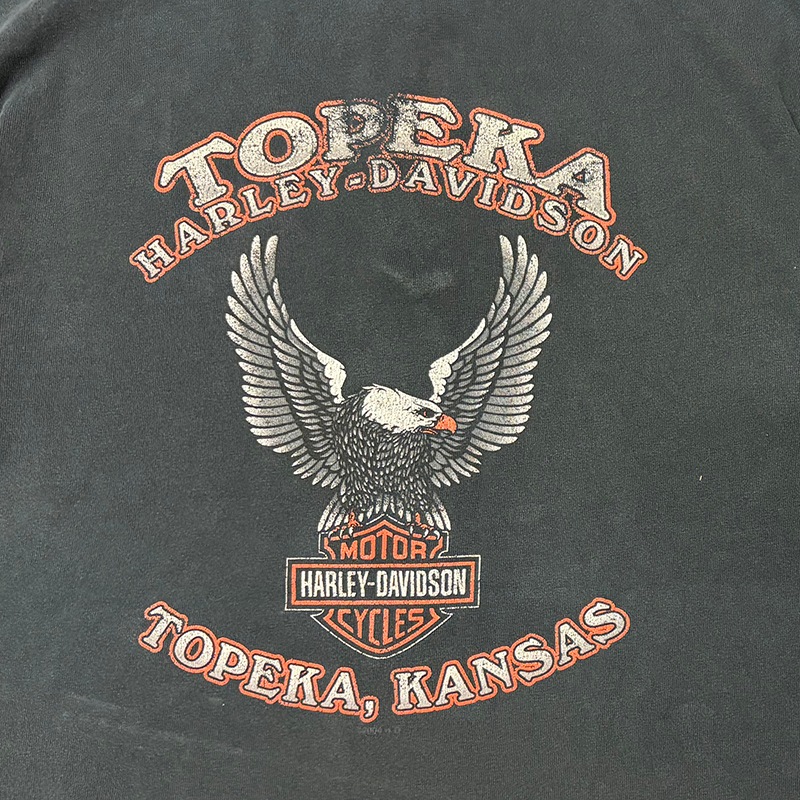 ��00��Harley-Davidson �ϡ��졼���ӥåɥ��� S/S HENLEY NECK T-SHIRTS ���硼�ȥ��꡼�� �إ�꡼�ͥå� T����ġ�col:BLACK��size:ɽ���ʤ�(2XL����)����USED �桼���ɡۡ���šۡ�Ź�޻����Բġ�