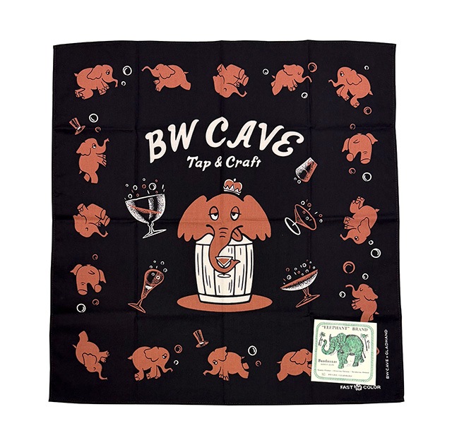 BW CAVE �� GLAD HAND ����åɥϥ�ɡ�Pink Elephants��Bandana���Х���ʡ�BLACK �֥�å���Elephant Brand