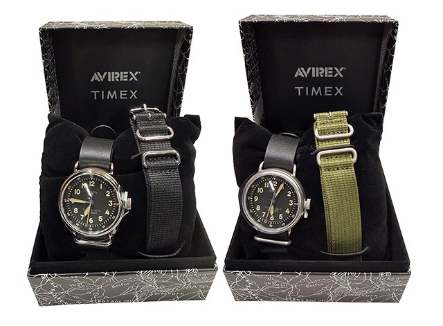 TIMEX �� AVIREX ������å��� �� ��������å�����TYPE-25A 2����BLACK/OLIVE���ӻ��ס��ߥ꥿�꡼�����å����Ѥ��٥�ȡ�AVIREX 50��ǯ��ǰ��50th�������ǥ�