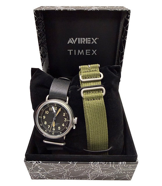 TIMEX �� AVIREX ������å��� �� ��������å�����TYPE-25A 2����BLACK/OLIVE���ӻ��ס��ߥ꥿�꡼�����å����Ѥ��٥�ȡ�AVIREX 50��ǯ��ǰ��50th�������ǥ�