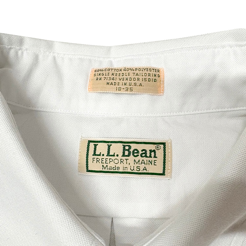 L.L.BEAN ���륨��ӡ���PLAIN B.D. L/S SHIRTS �ץ졼�� �ܥ�������� ���󥰥��꡼�� ����ġ�col:WHITE��size:18-35��Made in U.S.A.������ꥫ�� ��UDED �桼���ɡۡ���šۡ�Ź�޻����Բġ�