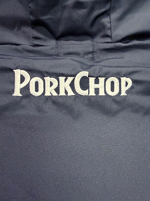 PORKCHOP GARAGE SUPPLY �ݡ�������å� ���졼�� ���ץ饤��BURNING LOGO HOODED JKT���С��˥� ���� �ա��ǥå� ���㥱�åȡ�NAVY �ͥ��ӡ�
