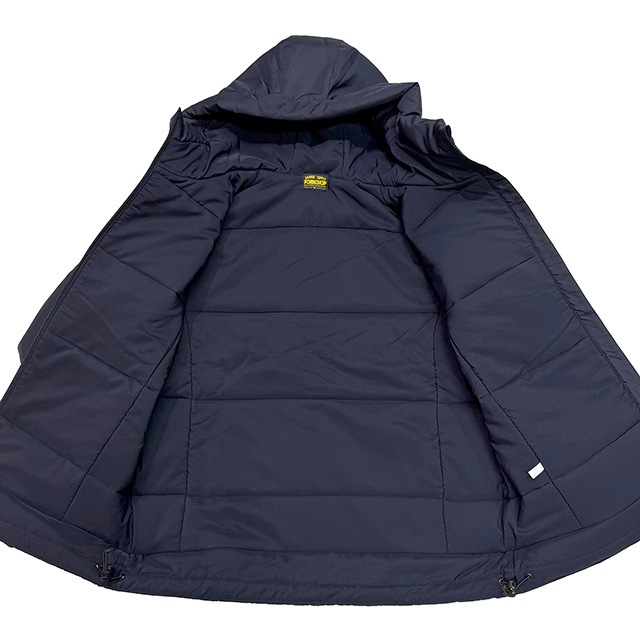 PORKCHOP GARAGE SUPPLY �ݡ�������å� ���졼�� ���ץ饤��BURNING LOGO HOODED JKT���С��˥� ���� �ա��ǥå� ���㥱�åȡ�NAVY �ͥ��ӡ�