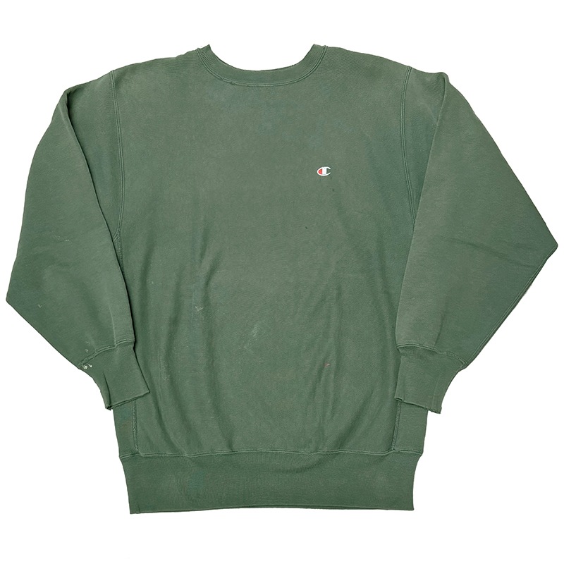 ��BORO�� 90s��Champion �����ԥ���REVERSE WEAVE CREW NECK SWEAT SHIRTS ��С����������� ���롼�ͥå� �������å� ����ġ����ݥ���ȡ�col:GREEN��size:XX-LARGE���ɽ�������Made in U.S.A.����VINTAGE ������ơ����ۡ���šۡ�Ź�޻����Բġ�