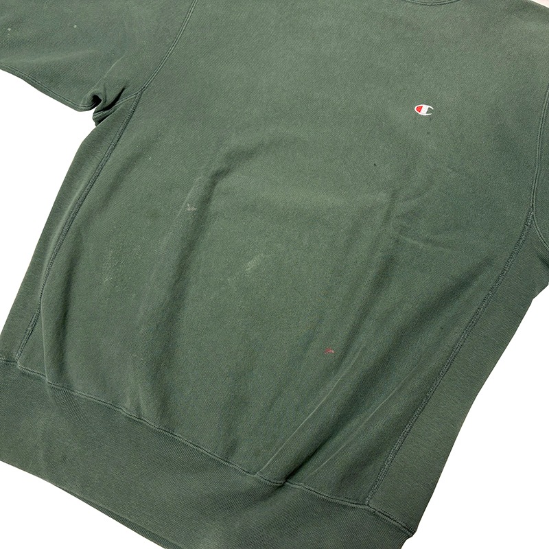 ��BORO�� 90s��Champion �����ԥ���REVERSE WEAVE CREW NECK SWEAT SHIRTS ��С����������� ���롼�ͥå� �������å� ����ġ����ݥ���ȡ�col:GREEN��size:XX-LARGE���ɽ�������Made in U.S.A.����VINTAGE ������ơ����ۡ���šۡ�Ź�޻����Բġ�