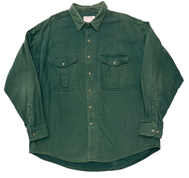 ��SALE 30%OFF�� 90s��FILSON �ե��륽��LONG SLEEVE SHIRTS ���󥰥��꡼�� ����ġ�col:DARK GREEN��size:XXL��COTTON100%��Made in U.S.A ����ꥫ������VINTAGE �ӥ�ơ����ۡ���šۡ�Ź�޻����Բġ�