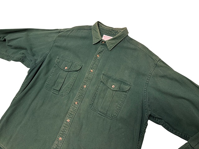 ��SALE 30%OFF�� 90s��FILSON �ե��륽��LONG SLEEVE SHIRTS ���󥰥��꡼�� ����ġ�col:DARK GREEN��size:XXL��COTTON100%��Made in U.S.A ����ꥫ������VINTAGE �ӥ�ơ����ۡ���šۡ�Ź�޻����Բġ�