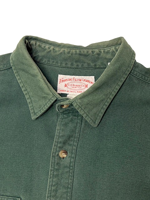 ��SALE 30%OFF�� 90s��FILSON �ե��륽��LONG SLEEVE SHIRTS ���󥰥��꡼�� ����ġ�col:DARK GREEN��size:XXL��COTTON100%��Made in U.S.A ����ꥫ������VINTAGE �ӥ�ơ����ۡ���šۡ�Ź�޻����Բġ�