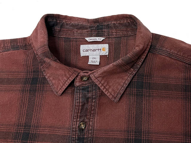 ��SALE 20%OFF�� Carhartt �����ϡ��ȡ�WORK SHIRTS �������ġ������å�����col.RED��size:2XL-Regular��COTTON100%��BIG SIZE��USED �桼���ɡۡ���šۡ�Ź�޻����Բġ�