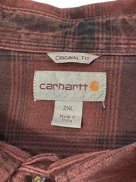 ��SALE 20%OFF�� Carhartt �����ϡ��ȡ�WORK SHIRTS �������ġ������å�����col.RED��size:2XL-Regular��COTTON100%��BIG SIZE��USED �桼���ɡۡ���šۡ�Ź�޻����Բġ�