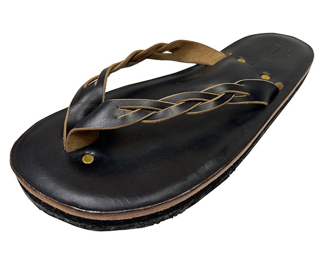 ŹLIGHT MARKER Foot wear 饤ȥޡTHREE BRAID BEACH SANDAL 쥶 ӡ 롡BLACKM/L/LLϥɥᥤɡȥ󥰥롡쥶롡KUBIKI LEATHERLEFT HAND