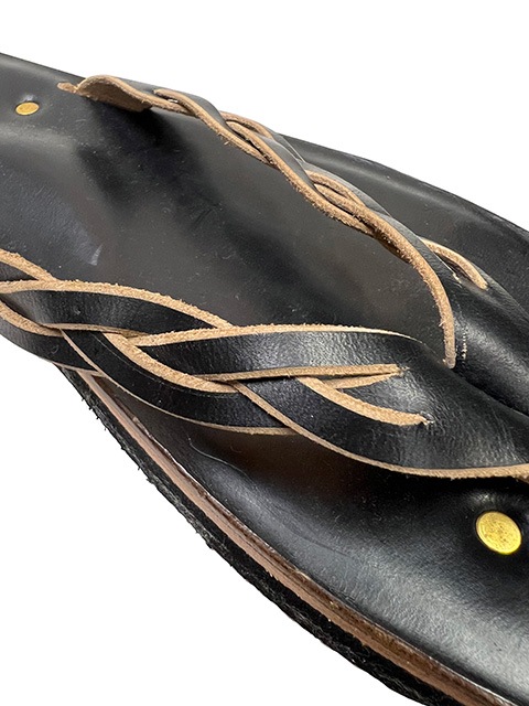 ŹLIGHT MARKER Foot wear 饤ȥޡTHREE BRAID BEACH SANDAL 쥶 ӡ 롡BLACKM/L/LLϥɥᥤɡȥ󥰥롡쥶롡KUBIKI LEATHERLEFT HAND