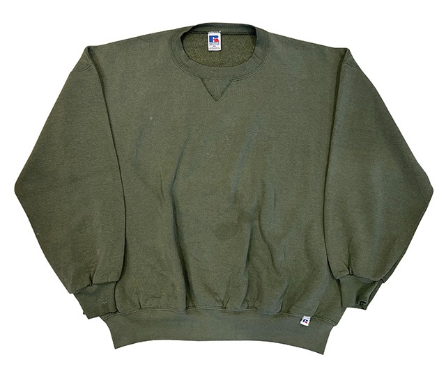 ��SALE 30%OFF��  90's RUSSELL ��å��롡SWEAT ̵�� �������å� MOS GREEN �⥹���꡼��sizeXXL��Made in USA������ꥫ������UESD �桼���ɡۡ���šۡ�Ź�޻����Բġ�