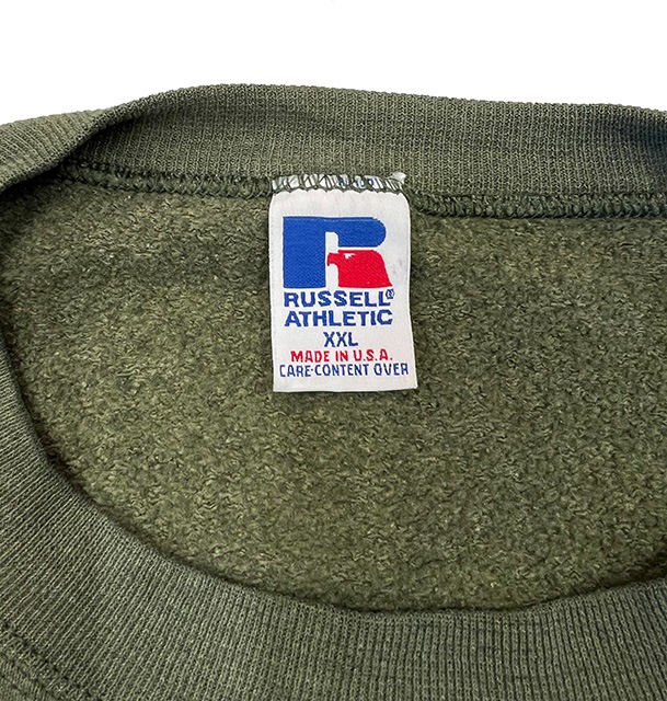 ��SALE 30%OFF��  90's RUSSELL ��å��롡SWEAT ̵�� �������å� MOS GREEN �⥹���꡼��sizeXXL��Made in USA������ꥫ������UESD �桼���ɡۡ���šۡ�Ź�޻����Բġ�
