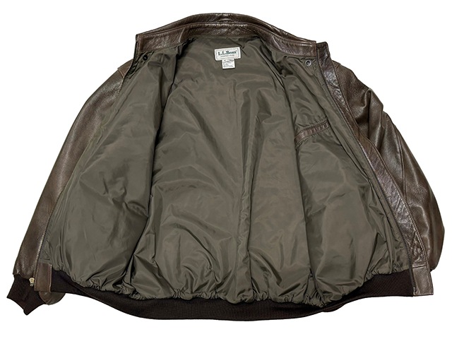 L.L.BEAN ���륨��ӡ���A-2 TYPE FLIGHT JACKET A-2������ �ե饤�ȥ��㥱�åȡ��쥶�����㥱�åȡ��ץ����col.BROWN��size:XL-TALL��TALON���åѡ���MADE IN U.S.A.������ꥫ������OLD ������ɡۡ���š�