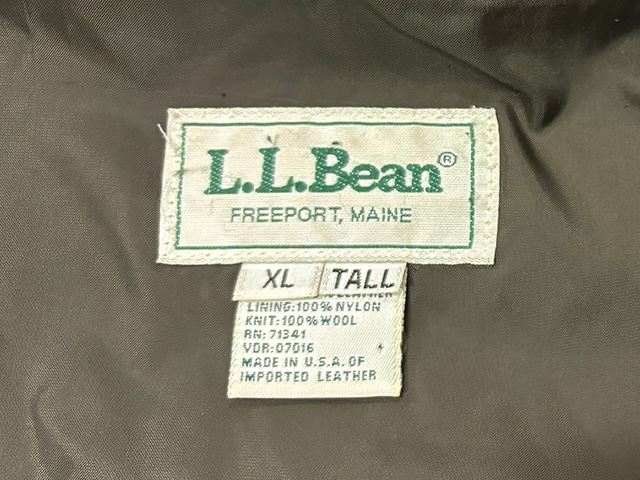 L.L.BEAN ���륨��ӡ���A-2 TYPE FLIGHT JACKET A-2������ �ե饤�ȥ��㥱�åȡ��쥶�����㥱�åȡ��ץ����col.BROWN��size:XL-TALL��TALON���åѡ���MADE IN U.S.A.������ꥫ������OLD ������ɡۡ���š�
