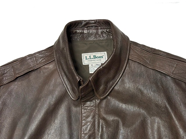 L.L.BEAN ���륨��ӡ���A-2 TYPE FLIGHT JACKET A-2������ �ե饤�ȥ��㥱�åȡ��쥶�����㥱�åȡ��ץ����col.BROWN��size:XL-TALL��TALON���åѡ���MADE IN U.S.A.������ꥫ������OLD ������ɡۡ���š�