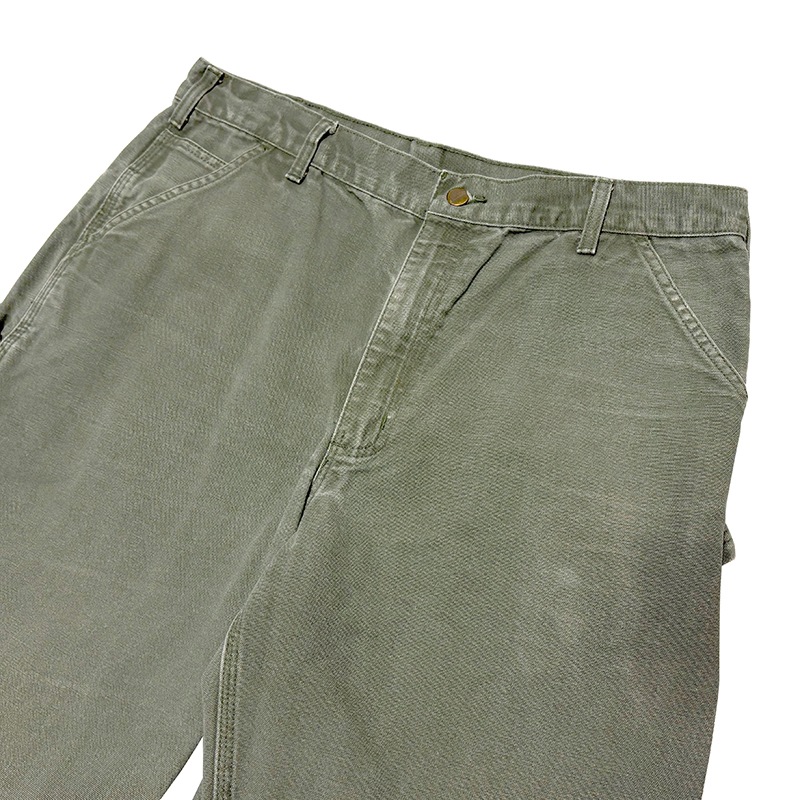 ��good fade!�� Carhartt �����ϡ��ȡ�Single Knee Painter Pants ���󥰥�ˡ� �ڥ��󥿡��ѥ�ġ�col.OLIVE��size:W38��L34ɽ�������å����ϡ�COTTON100% ����USED �桼���ɡۡ���šۡ�Ź�޻����Բġ�