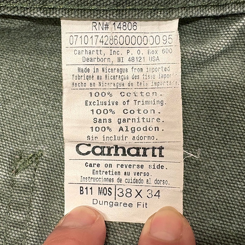 ��good fade!�� Carhartt �����ϡ��ȡ�Single Knee Painter Pants ���󥰥�ˡ� �ڥ��󥿡��ѥ�ġ�col.OLIVE��size:W38��L34ɽ�������å����ϡ�COTTON100% ����USED �桼���ɡۡ���šۡ�Ź�޻����Բġ�