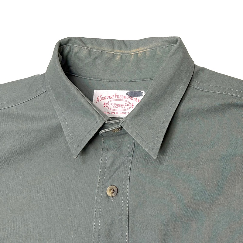 FILSON �ե��륽��L/S Cotton Shirts ���󥰥��꡼�� ���åȥ� ����ġ�col:GRAY GREEN��size:XL�������ɥ���ġ�USED �桼���ɡۡ���šۡ�Ź�޻����Բġ�
