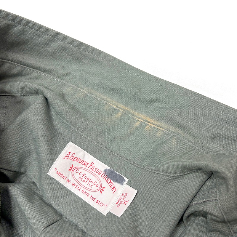 FILSON �ե��륽��L/S Cotton Shirts ���󥰥��꡼�� ���åȥ� ����ġ�col:GRAY GREEN��size:XL�������ɥ���ġ�USED �桼���ɡۡ���šۡ�Ź�޻����Բġ�