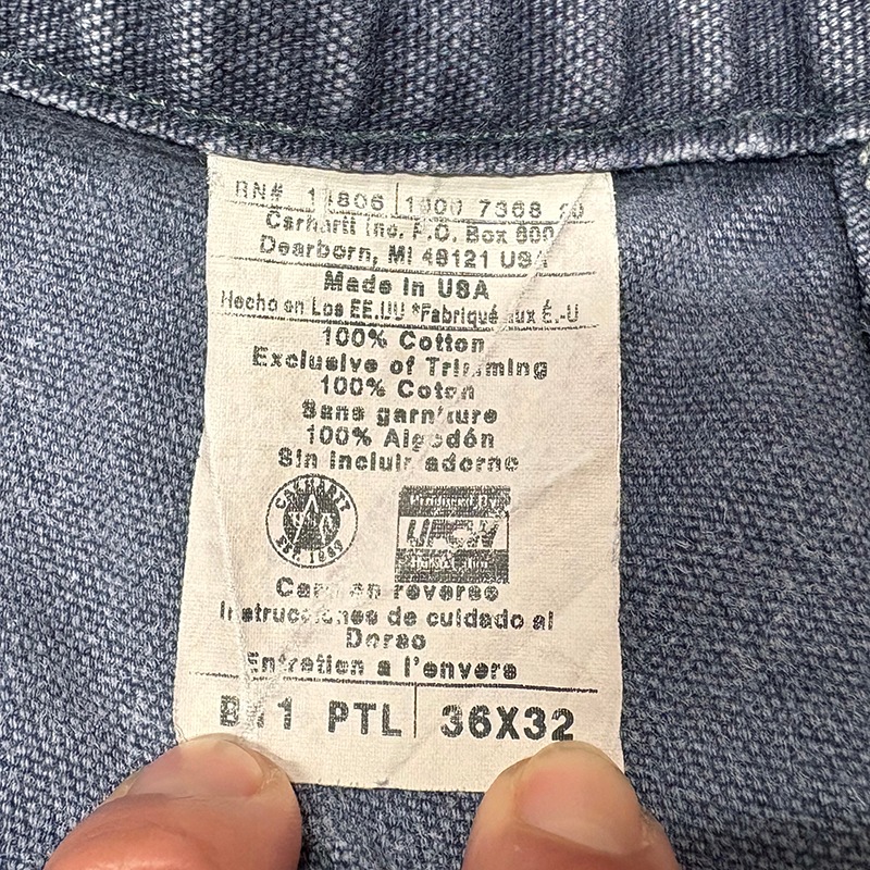 ��good fade!�� 90s��Carhartt �����ϡ��ȡ�Single Knee Painter Pants ���󥰥�ˡ� �ڥ��󥿡��ѥ�ġ�col.GRAY BLUE��size:W36��L32ɽ�������å����ϡ�COTTON100%��Made in U.S.A.  ��VINTAGE �ӥ�ơ����ۡ���šۡ�Ź�޻����Բġ�