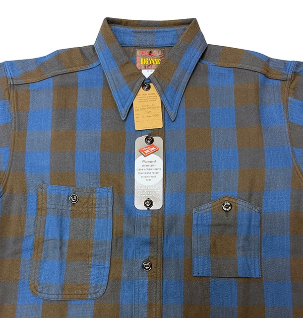 BIG YANK���ӥå���󥯡�Y1945 FLANNEL SHIRTS  BROCK CHECK��2����BLUE/WHITE�˥ͥ륷��ġ�������ݥ����֥��å������å���Made in JAPAN��2026