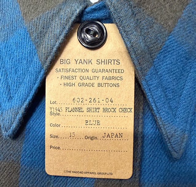 BIG YANK���ӥå���󥯡�Y1945 FLANNEL SHIRTS  BROCK CHECK��2����BLUE/WHITE�˥ͥ륷��ġ�������ݥ����֥��å������å���Made in JAPAN��2026