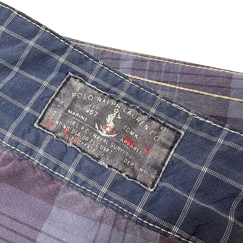 90s Polo by Ralph Lauren �ݥ� ���ե������PATCHWORK SHORTS �ѥå���� ���硼�ġ������ॷ�硼�ġ�col.NAVY�ϡ�size:W32���ȥ���ܥ��󡡿�Φξ�ѡ����塡��VINTAGE �ӥ�ơ����ۡ���šۡ�Ź�޻����Բġ�