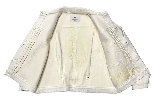 BAA COSTUME MFG.��DEERSKIN 1st MODEL JACKET ��HUNTER�� WHITE �ǥ��������� �ե������ȥ�ǥ롡�쥶�����㥱�åȡ��ۥ磻�ȡ�XL��������BOW & ARROW