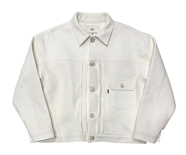 BAA COSTUME MFG.��DEERSKIN 1st MODEL JACKET ��HUNTER�� WHITE �ǥ��������� �ե������ȥ�ǥ롡�쥶�����㥱�åȡ��ۥ磻�ȡ�XL��������BOW & ARROW