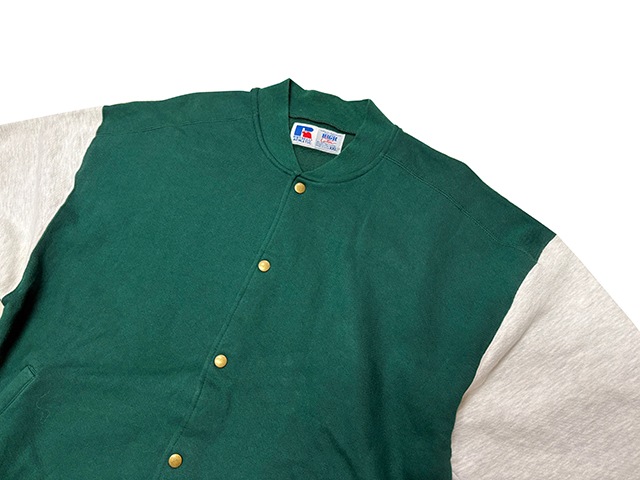 ��SALE 30%OFF�� 90s��RUSSELL ATHLETIC ��å��� ��������å���HIGH COTTON �ϥ����åȥ�SNAP SWEAT CARDIGAN ���ʥå� �������å� �����ǥ�����col:GREEN��GRAY��size:XXL��̵�ϡ�Made in USA������ꥫ����BIG SIZE ��VINTAGE ������ơ����ۡ���šۡ�Ź�޻����Բġ�