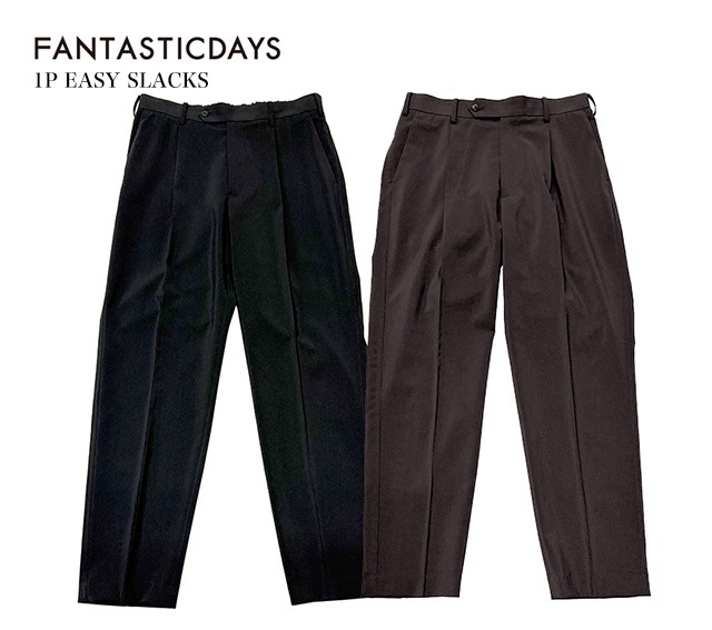 FANTASTICDAYS���ե��󥿥��ƥ��å��ǥ�����1P��EASYSLACKS��������������å����ѥ�ġ�2��(D. GRAY/BLACK)����������made in Japan��MENS ���