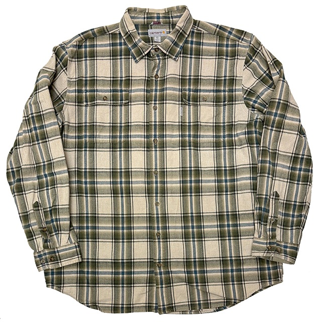 ��SALE 30%OFF�� Carhartt �����ϡ��ȡ�WORK SHIRTS �������ġ������å�����col.GREEN��size:2XL-TALL��COTTON100%��BIG SIZE��USED �桼���ɡۡ���šۡ�Ź�޻����Բġ�
