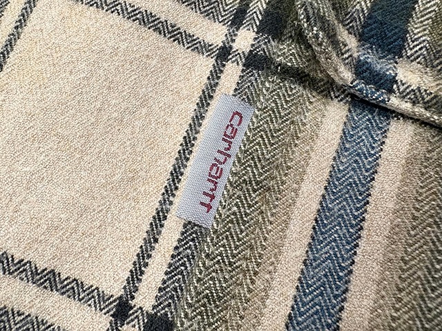 ��SALE 30%OFF�� Carhartt �����ϡ��ȡ�WORK SHIRTS �������ġ������å�����col.GREEN��size:2XL-TALL��COTTON100%��BIG SIZE��USED �桼���ɡۡ���šۡ�Ź�޻����Բġ�