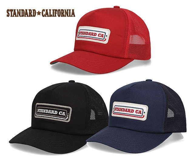STANDARD CALIFORNIA ����������ɥ���ե���˥� SD Logo Patch Mesh Cap�������ѥå���å��奭��åס�3����Black/Navy/Red��