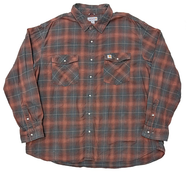 ��SALE 30%OFF�� Carhartt �����ϡ��ȡ�WORK SHIRTS �������ġ����ʥåץܥ��󡡥����å�����col.RED��size:2XL-Regular��COTTON100%��BIG SIZE��USED �桼���ɡۡ���šۡ�Ź�޻����Բġ�