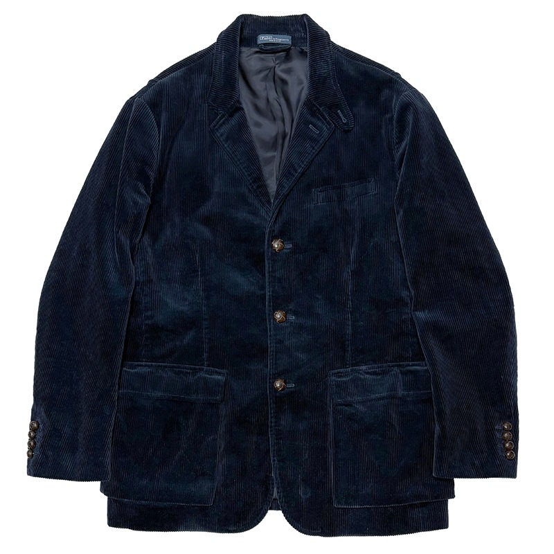 Polo by Ralph Lauren �ݥ� ���ե������CORDUROY TAILORED JACKET �����ǥ���� �ơ��顼�ɥ��㥱�åȡ�col.NAVY��size:L�����������ǥ���������ѥå����� ��USED �桼���ɡۡ���š�