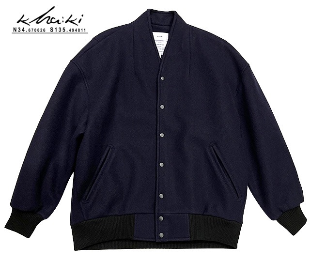 kha:ki カーキ COLLARLESS VARSITY JACKET カラーレス バーシティ
