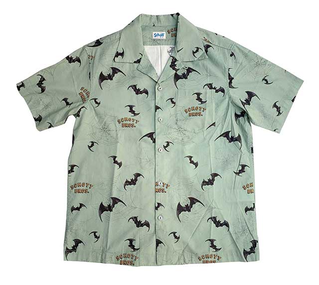 ��SALE 50%OFF��SCHOTT ����åȡ�HAWAIIAN SHIRT BAT & SPIDERWEB �ϥ磻���� ����� �Хåȡ����ѥ����������֡��ϥ磻���󥷥�ġ������ϥ���ġ�2��(SAGE/WHITE)