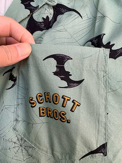 ��SALE 50%OFF��SCHOTT ����åȡ�HAWAIIAN SHIRT BAT & SPIDERWEB �ϥ磻���� ����� �Хåȡ����ѥ����������֡��ϥ磻���󥷥�ġ������ϥ���ġ�2��(SAGE/WHITE)