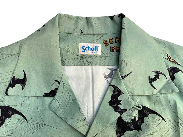 ��SALE 50%OFF��SCHOTT ����åȡ�HAWAIIAN SHIRT BAT & SPIDERWEB �ϥ磻���� ����� �Хåȡ����ѥ����������֡��ϥ磻���󥷥�ġ������ϥ���ġ�2��(SAGE/WHITE)